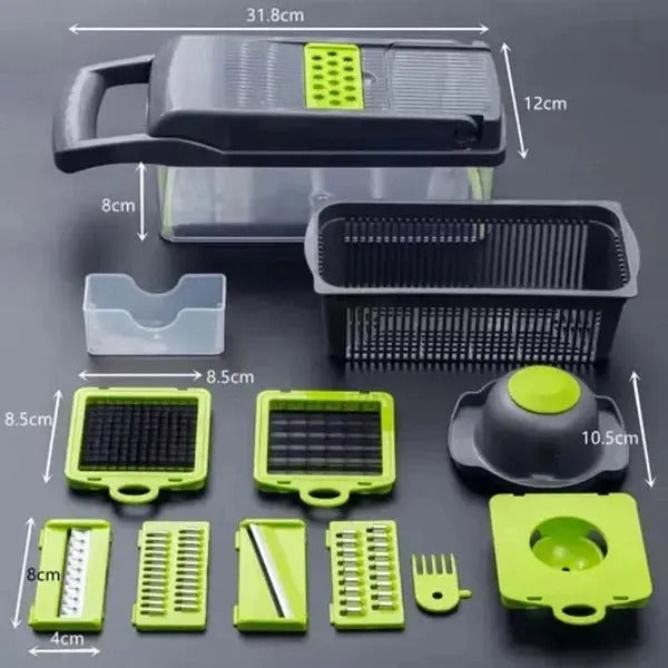 16-in-1 Multifunctional Vegetable Chopper, Slicer & Cutter – All-in-One Kitchen Cutter & Dicer.
