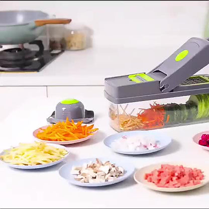 16-in-1 Multifunctional Vegetable Chopper, Slicer & Cutter – All-in-One Kitchen Cutter & Dicer.