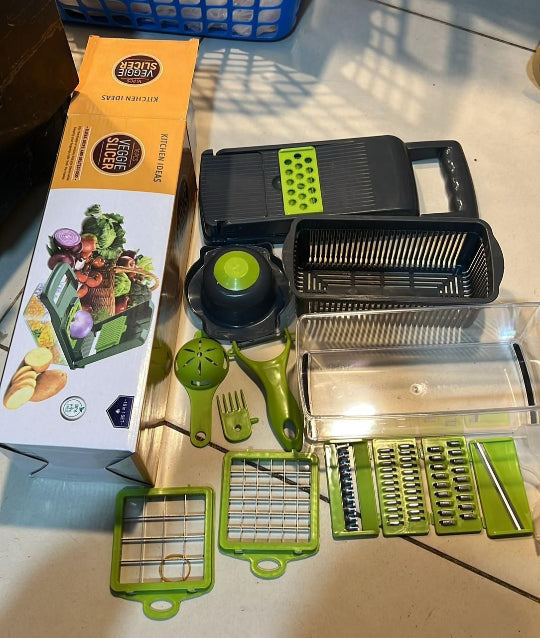 16-in-1 Multifunctional Vegetable Chopper, Slicer & Cutter – All-in-One Kitchen Cutter & Dicer.