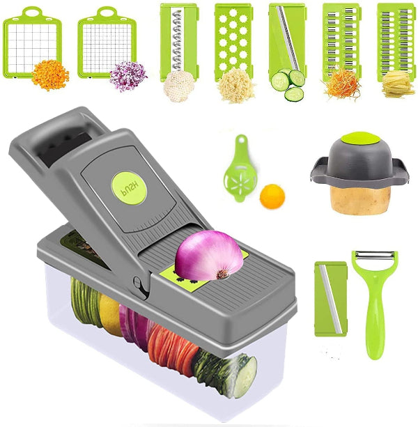 16-in-1 Multifunctional Vegetable Chopper, Slicer & Cutter – All-in-One Kitchen Cutter & Dicer.