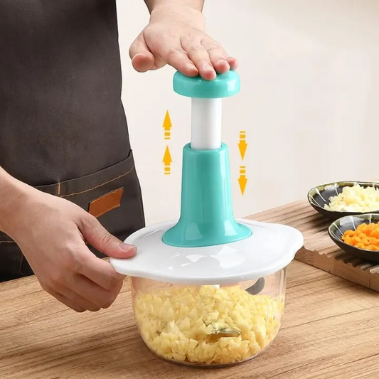 Manual Push Vegetable & Food Chopper – Quick & Easy Food Prep
