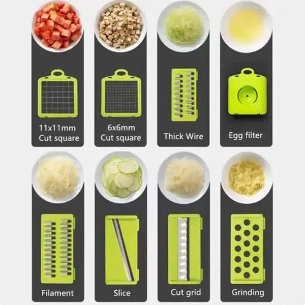 16-in-1 Multifunctional Vegetable Chopper, Slicer & Cutter – All-in-One Kitchen Cutter & Dicer.