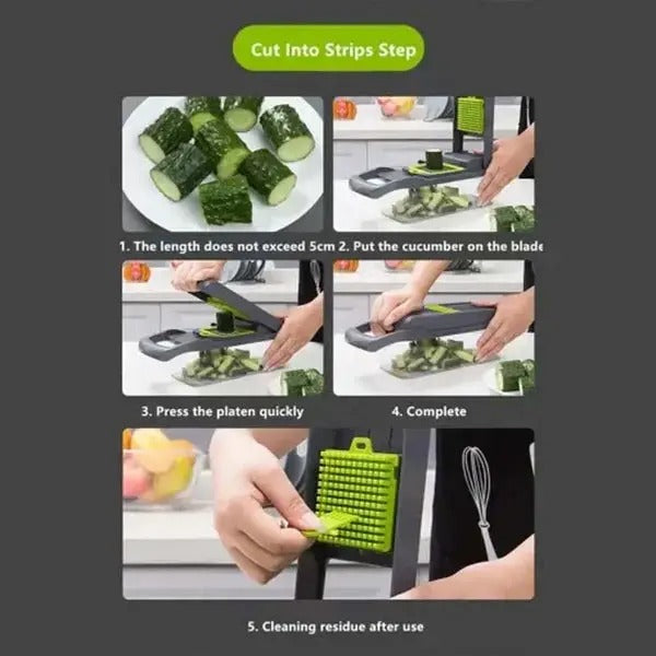 16-in-1 Multifunctional Vegetable Chopper, Slicer & Cutter – All-in-One Kitchen Cutter & Dicer.
