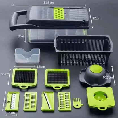16-in-1 Multifunctional Vegetable Chopper, Slicer & Cutter – All-in-One Kitchen Cutter & Dicer.