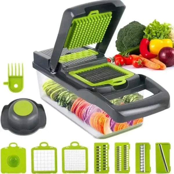 16-in-1 Multifunctional Vegetable Chopper, Slicer & Cutter – All-in-One Kitchen Cutter & Dicer.