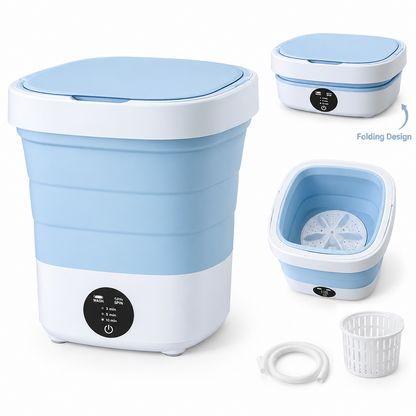 Portable Folding Washing Machine – Compact Semi-Automatic Mini Washer