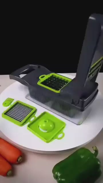 16-in-1 Multifunctional Vegetable Chopper, Slicer & Cutter – All-in-One Kitchen Cutter & Dicer.